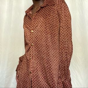 90s Vintage Red and Gold Button Down